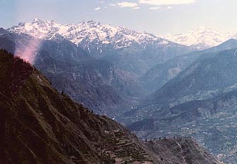 Trekking through the Snow capped mountains